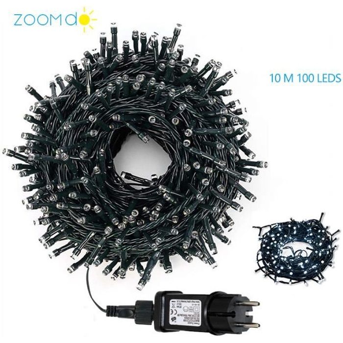 Guirlande Lumineuse Décorative 10M 100 LED sur Câble , Etanche