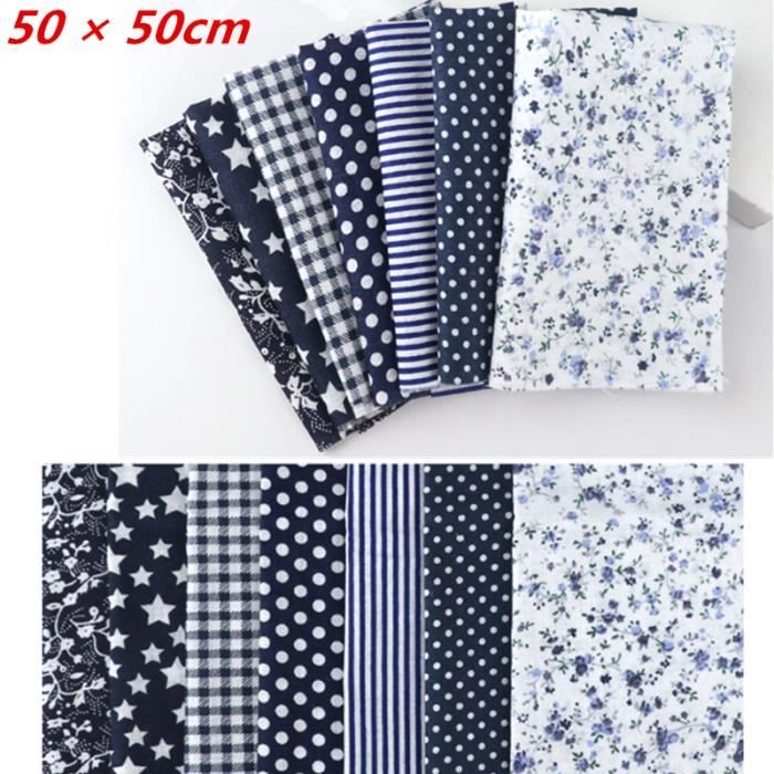 Petit Patchwork-bleu-Tissu coton patchwork floral