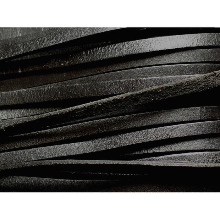 Cordon cuir 5x2mm couleur noir x 1m