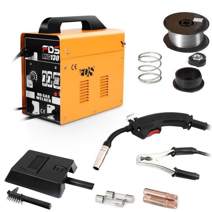 COSTWAY Poste à Souder Mig 130 sans Gaz 230V 50120A Puissance Réglable Inverter Air Soudage