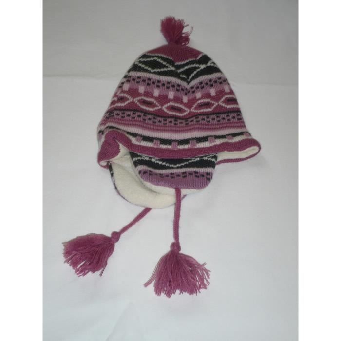 Bonnet Bebe Fille Peruvien Rose Et Gris Cdiscount Pret A Porter