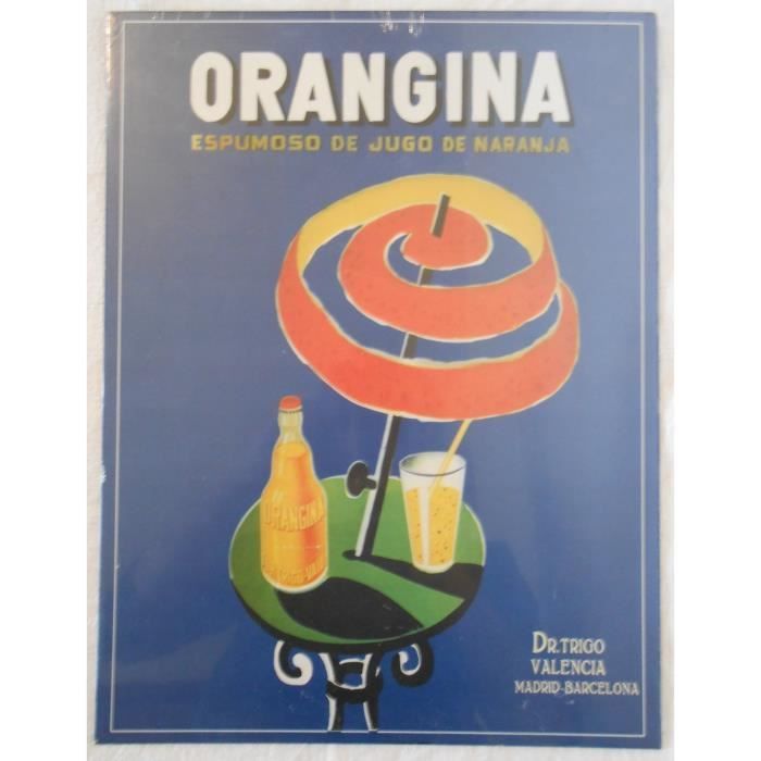 Plaque Publicitaire Métal Orangina - Décoration De Table Ou Murale - Neuve