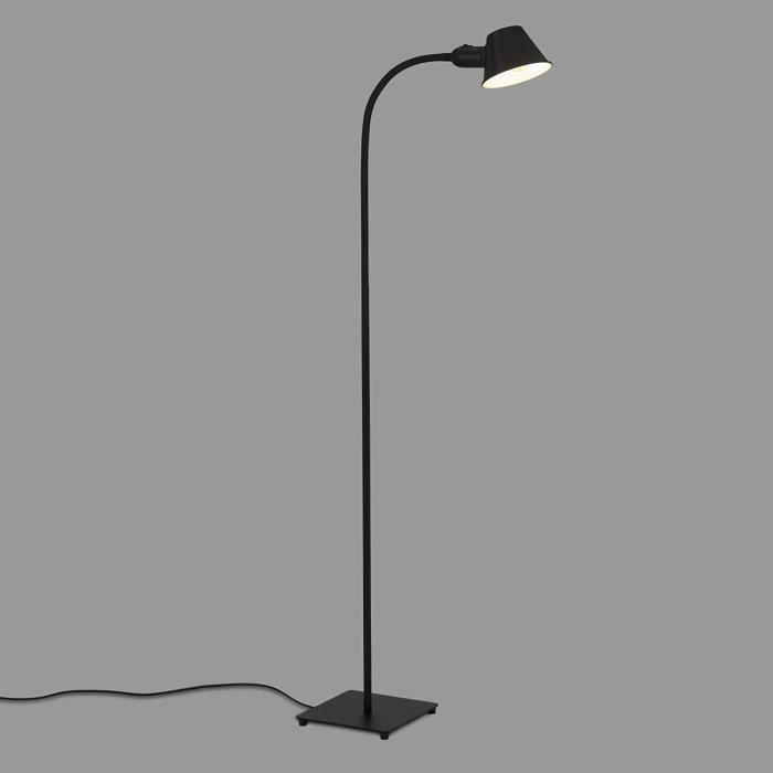 Lampadaire Sur Pied Avec Interrupteur Au Pied - Douille E27 Max 10W, Hauteur 156,5 Cm - Design Ouvert éclairage Indirect - Couleur Coffee/gris - Pour Salon, Chambre, Bureau - 7