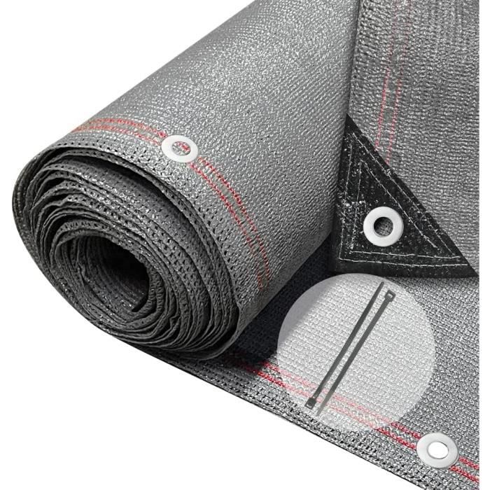 Brise Vue Occultant HDPE 90g/m² 1.8x10m Anthracite Avec Attaches Et Clips - Protection UV Et Vent