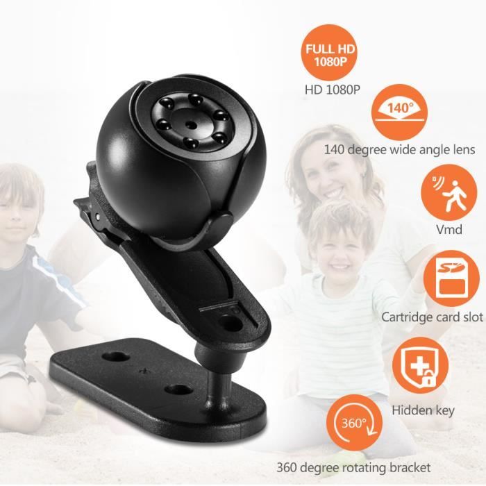 tangmi 1080p 8/ Go Surveillance Cam/éra Full HD Portable petite Nanny Cam avec vision nocturne pour maison//bureau//jardin//garage//cam/éra de s/écurit/é int/érieur//ext/érieur Mini cam/éra