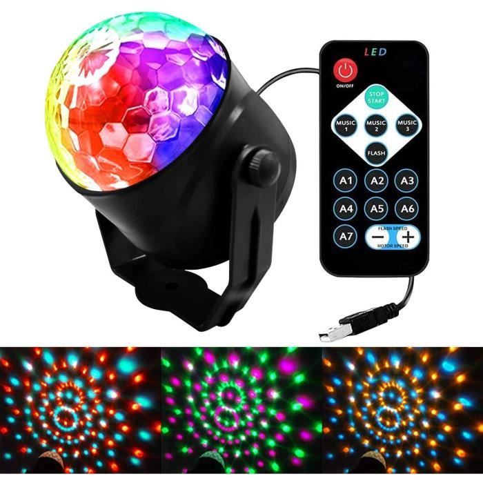 Boule Disco LED 16 Couleurs Avec Bluetooth Et Télécommande - Lampe Scène Party USB Pour Fête, Noël, Mariage