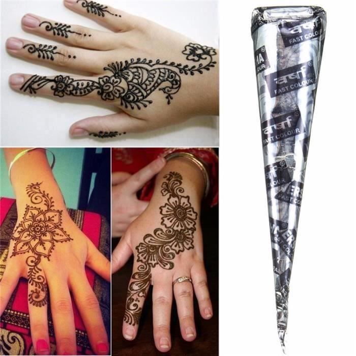 5 Tubes Henne Tatouage Mehandi Temporaire Gel Creme Noir Gr Cdiscount Au Quotidien