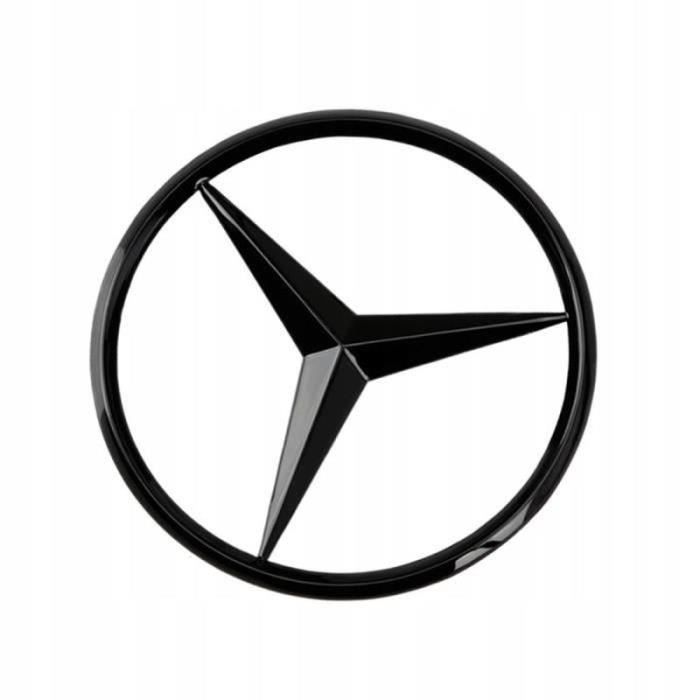 1×Insigne Étoile logo emblème arrière coffre noir brillant Adaptation Mercedes benz Classe C W205 de 2014 à 2020