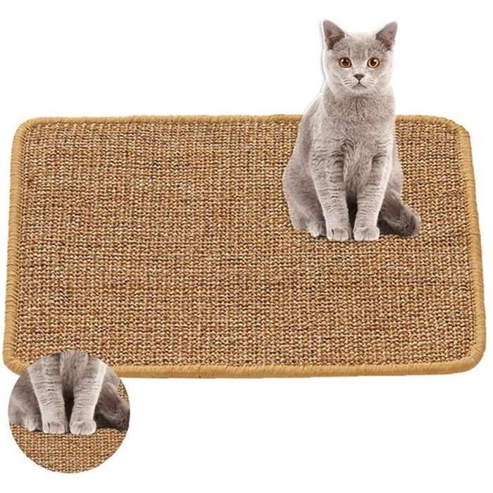 griffoir pour chat en sisal naturel anti-dérapant - camel style1 - convivial pour les meubles et les tapis