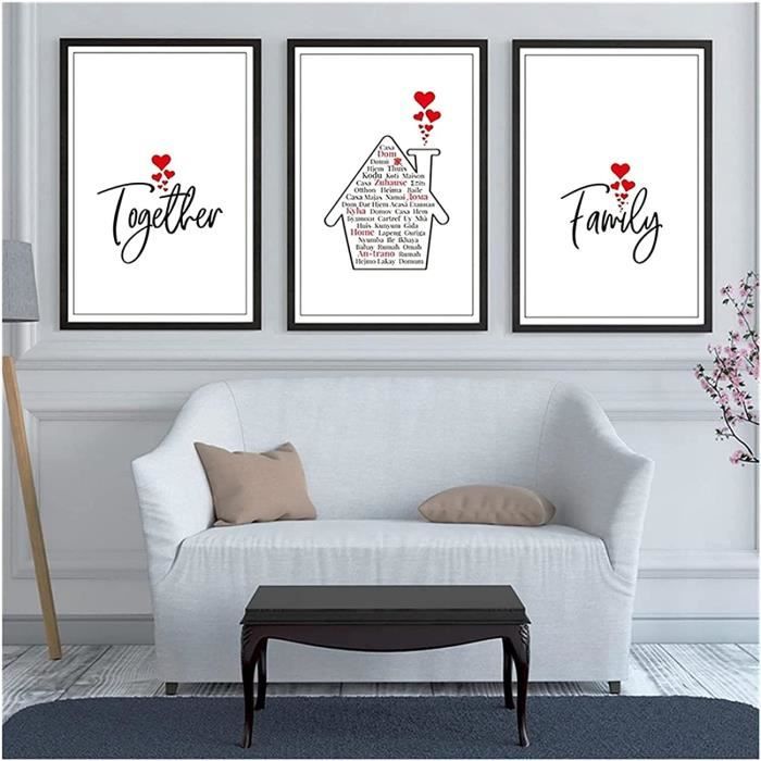 Art Mural Toile Peinture Amour Famille Famille Definition Citation Art Affiche Nordique Noir Et Blanc Minimaliste 60x80cm 1811 Cdiscount Maison