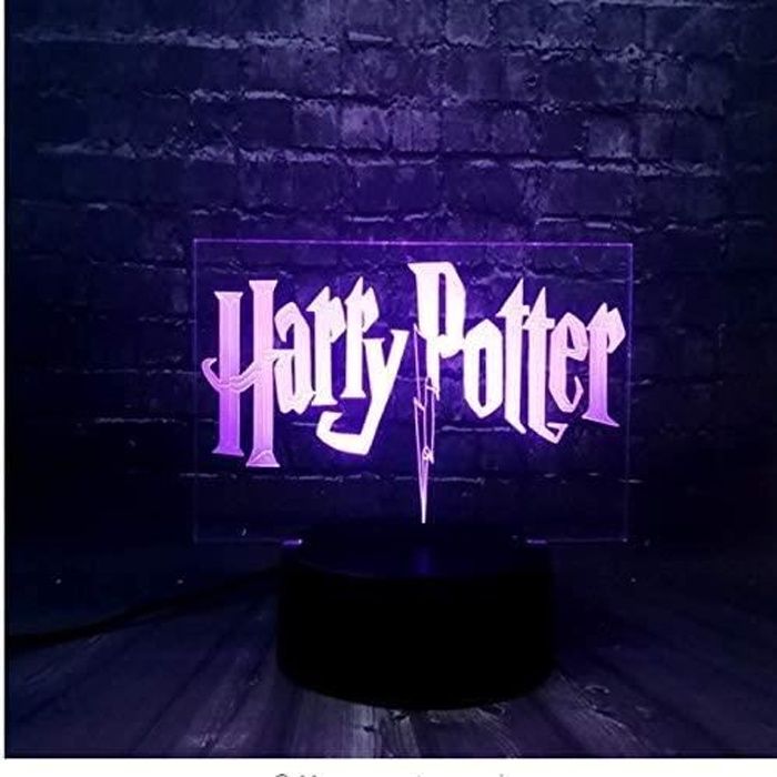 Veilleuse 3D Led Veilleuse Pour Enfant Harry Potter Chambre Sommeil Lumiè re 7 Changement De Couleur