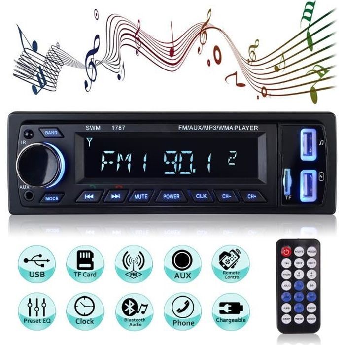 Autoradio Bluetooth, MEKUULA Radio de Voiture Stéréo Vidéo FM Radio 4x60W  Poste, 1 DIN Radio de Voiture Audio USB-SD - Lecteur MP - Cdiscount Auto