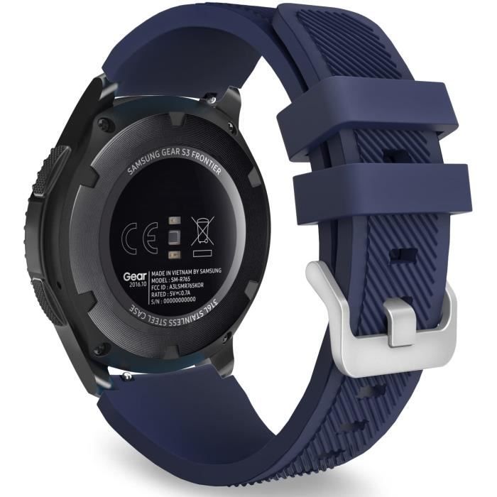 Bracelet Compatible avec Samsung Galaxy Watch 3 45mm Galaxy Watch 46mm Gear S3 Frontier Huawei Watch GT 2 Pro GT 46mm GT 2 46m 335 Bleu Nuit Achat vente bracelet de montre Cdiscount