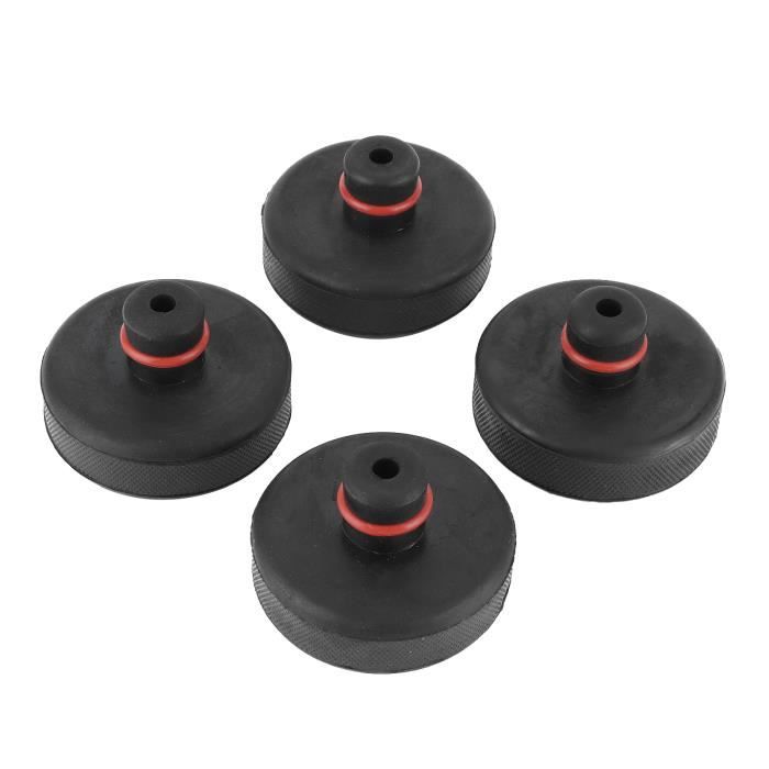 4 Coussinets En Caoutchouc Pour Cric Voiture + Gants Nylon - Protection Universelle Sol Et Carrosserie