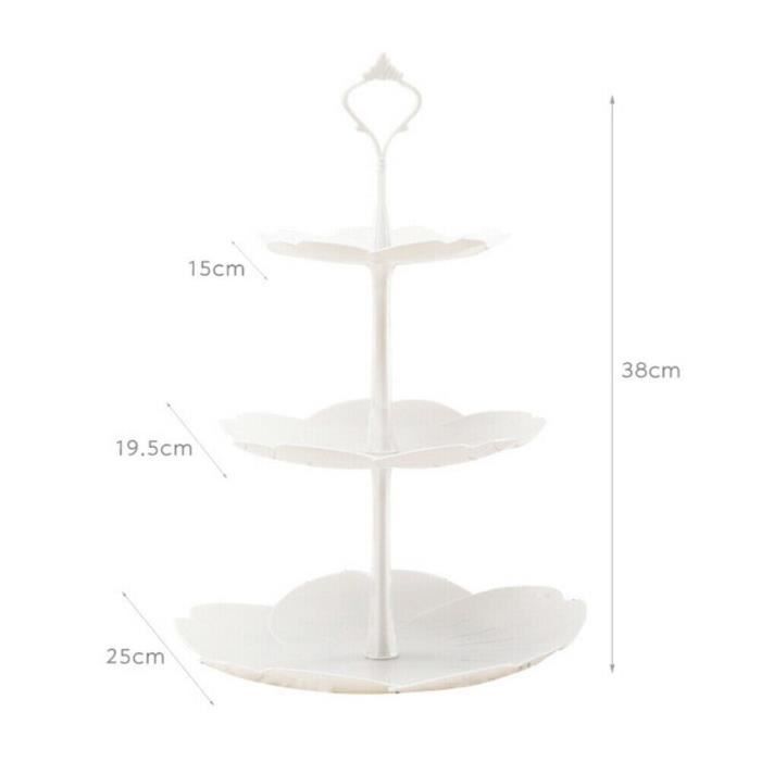 Support à gâteaux - Type White - Marbre céramique - Cadre en bois