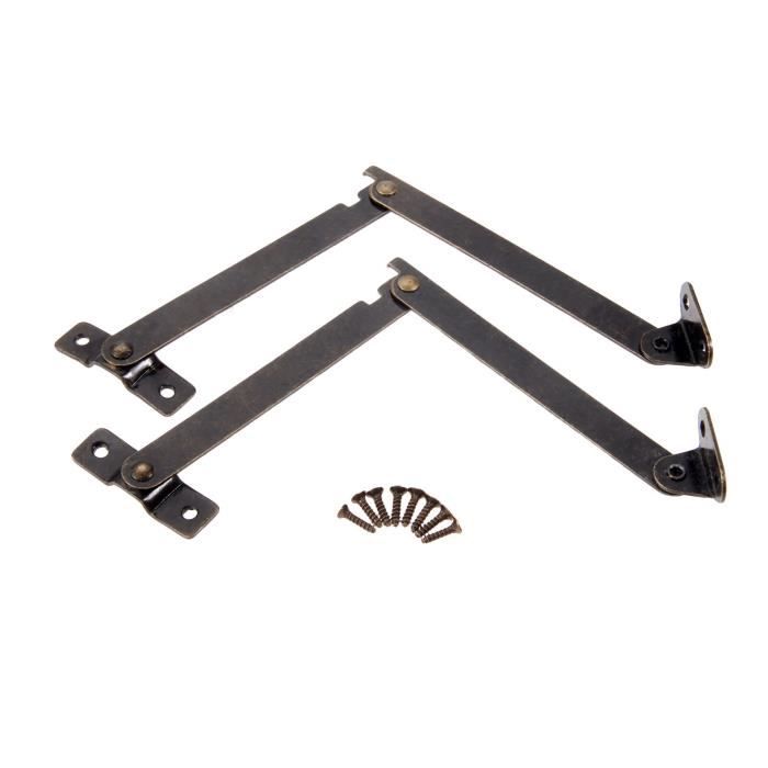 Lot De 2 Charnières De Support De Couvercle Réglables - 170mm - Pour Armoires Et Boîtes En Bois