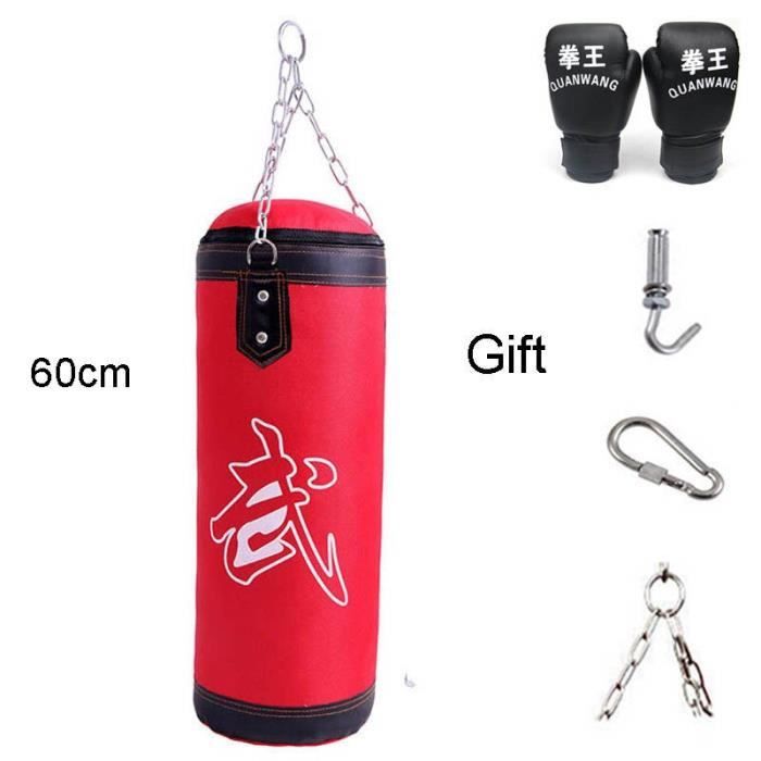 Sac de boxe rempli 25kg avec suspension chaîne frappe sable appareil sport  105cm