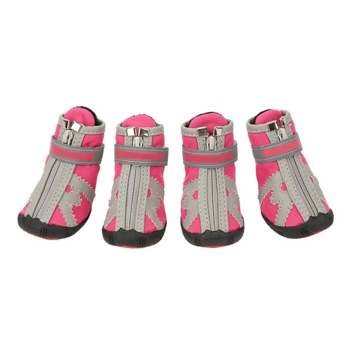 Comparer les prix de Chaussures pour chiens d'hiver TBEST - Chaussons imperméables antidérapants pour animaux - Noir/Rose