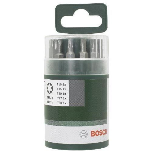 Bosch 2609255976 Set de 9 embouts de vissage courts qualité standard avec porte-embout Torx 10/ 15/ 20/ 25/ 25/ 27/ 30/ 40/ 40