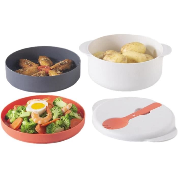 Cuiseur Vapeur Pour Micro-ondes - 24,5x24,5x12,5 Cm - Compatible Légumes, Riz, œufs - Rapide Et Sans Gras