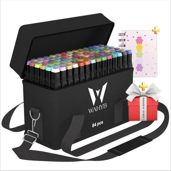 84+3 Couleurs Feutre A Alcool +1 Livre De Coloriage &
