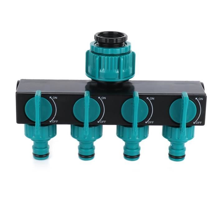 Cikonielf Distributeur de tuyaux Distributeur de connecteurs de tuyau de robinet d'eau de séparateur de tuyau à 4 voies pour