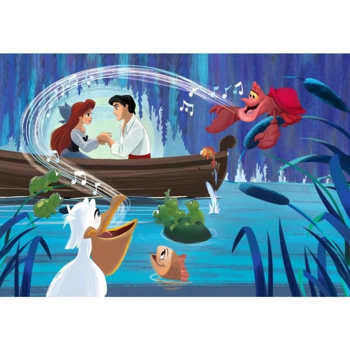Puzzle 104 Pieces Ariel la Petite Sirene Et Son Prince : Promenade Amoureuse Dans Une Barque - Puzzle Enfant Clementoni Disney