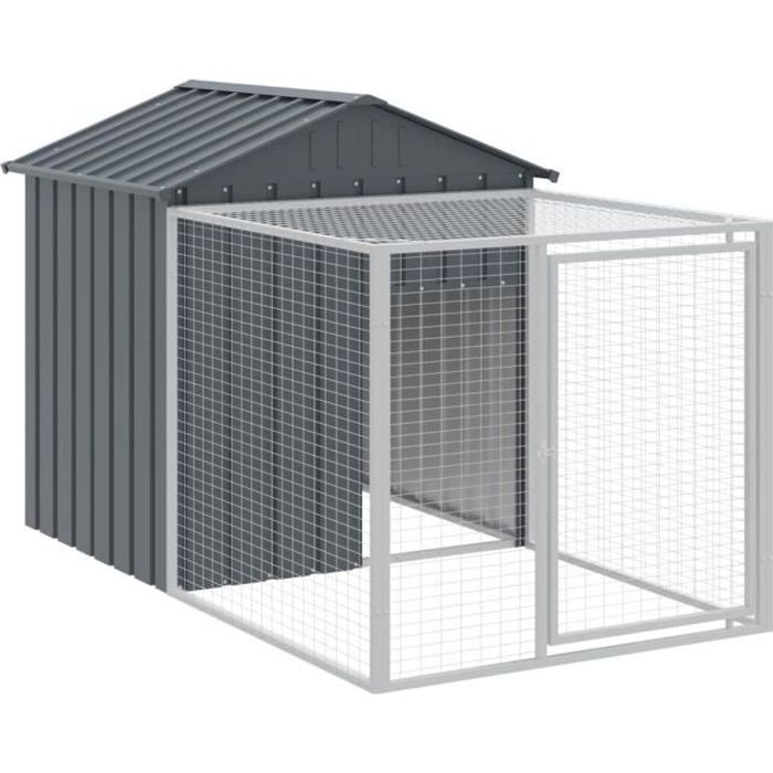 Comparer les prix de Poulailler avec cour anthracite 117x201x123 cm acier galvanisé-DIO7611810486743