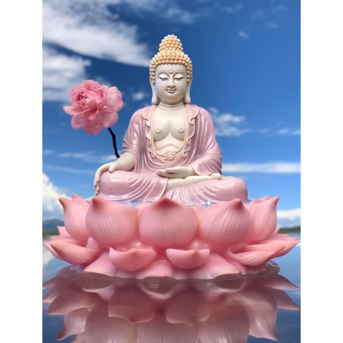 Peinture Diamant 5D Bouddha 50x60cm - Kit Broderie Diamant Religieux Grand Format Complet
