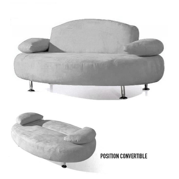 Canape Convertible Design Twizy Gris Achat Vente Canape