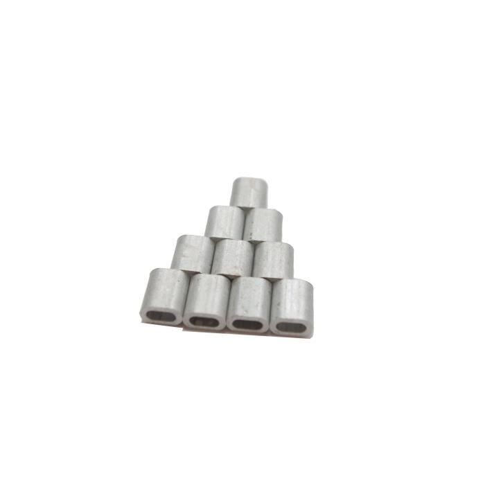 Manchon aluminium diamètre 10 mm sac de 100 pour câble