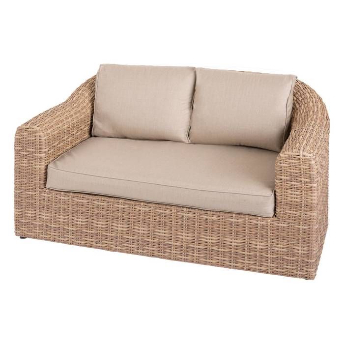 Canapé de jardin Mooréa savana 2 places aluminium traité époxy en résine tressée - Hespéride Canapé de jardin Mooréa savana 2 places aluminium traité époxy en résine tressée - Hespéride