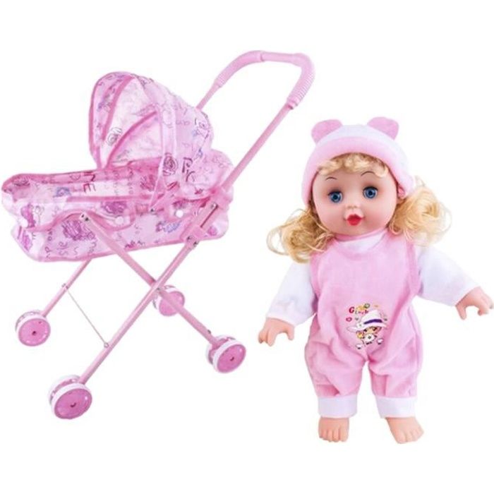 Poupee Jouet De Chariot Pour Enfants Jouet De Poussette De Landau Maison De Jeu Pour Bebe Poussette Simulee Avec Bebe Une Cdiscount Jeux Jouets