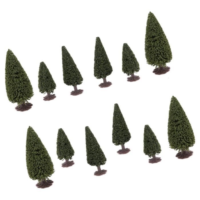 15 Arbres Modélisme Cèdre HO (échelle 1:87) - Pour Maquettes Trains, Décors, Dioramas, Tronc Fil De Fer, Feuillage Dense