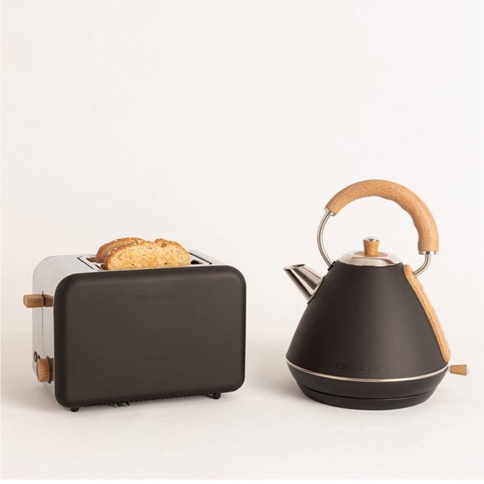 Pack grille-pain TOAST RETRO + KETTLE RETRO noir