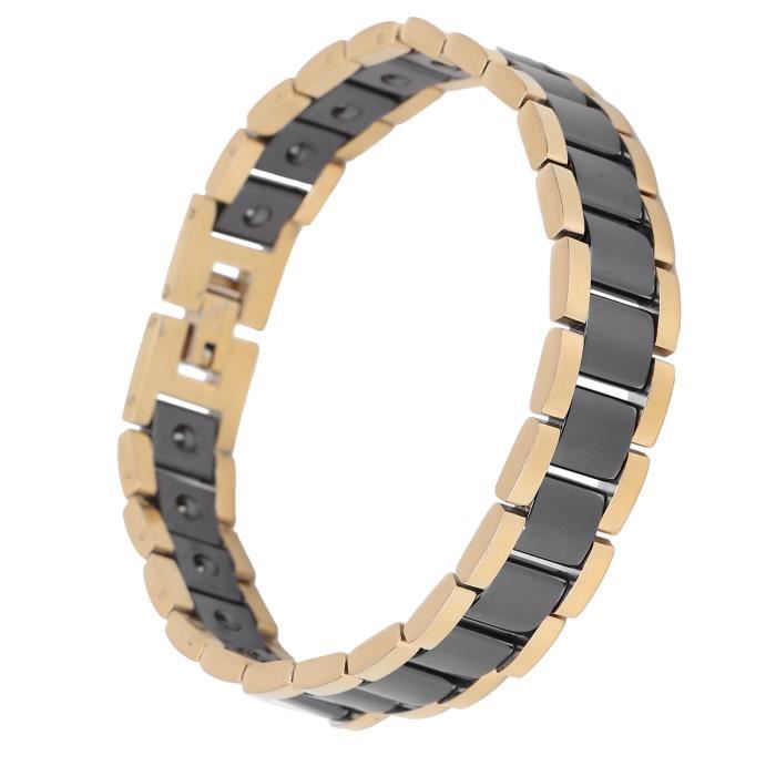 Bracelet Aimanté En Acier Inoxydable Pour Homme Et Femme - Chaîne Brillante, Ajustable, Or Et Argent - 10