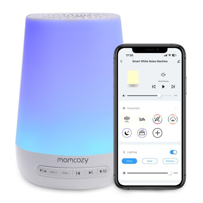 Momcozy Machine à Bruit BlancSommeil à Bruit Blanc Portable pour Bébé AdulteWhite Noise Machine avec 34 Sons 7 Couleurs