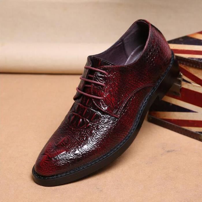 chaussure cuir rouge homme