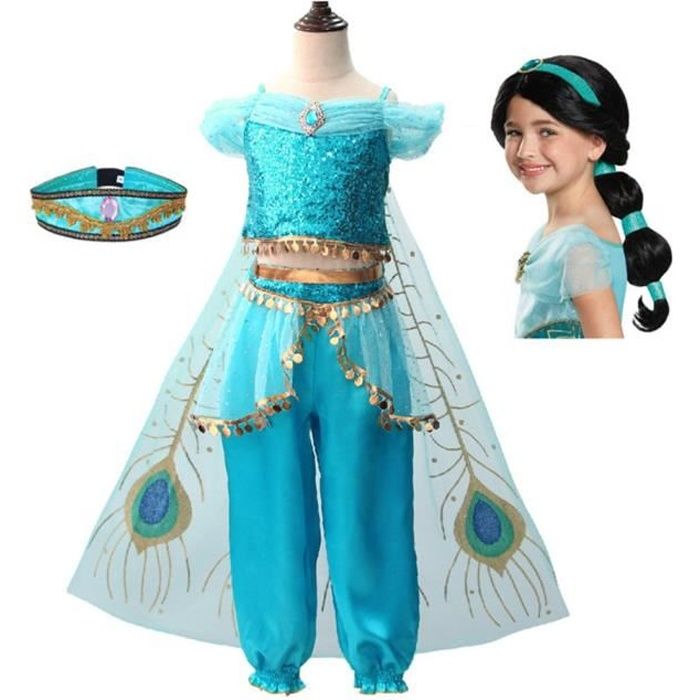 Costume Princesse Disney aladin Déguisement jasmine enfant taille