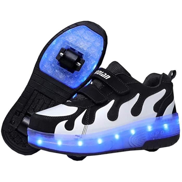 Hbl Led Baskets Légères Avec Double Deux Roues Garçon Fille Patin à
