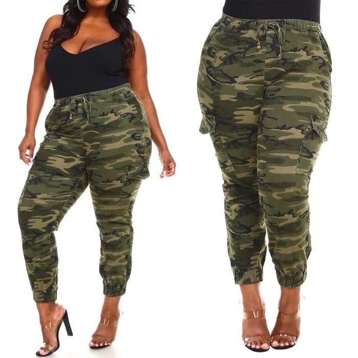 Pantalon camouflage femme grande taille deals