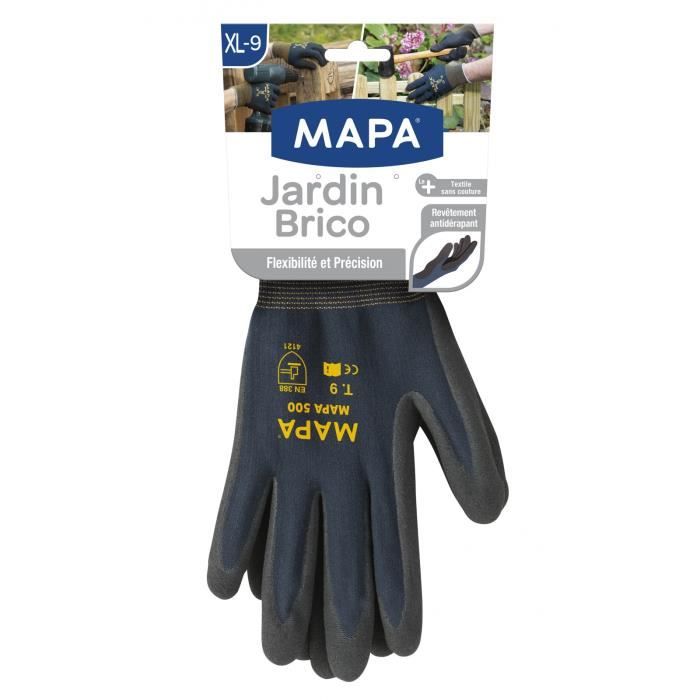 Gants de Jardinage MAPA - Grip & Proof - Taille XL-9 - Noir