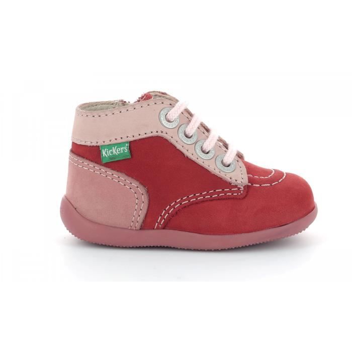 Bottillons Kickers Pour Garçon - Taille 26 - Couleur Kaki Orange - Chaussures Premier Pas Ou Quotidien - Semelle Souple