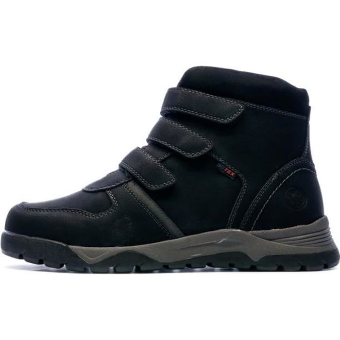 boots homme noires - relife jolscryn - chaussures montantes à scratchs - tige synthétique - doublure chaude