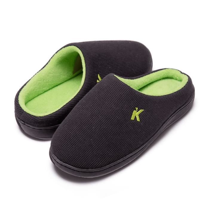Chausson Homme,38-45 Pantoufles Homme Chaudes d'hiver,Chausson