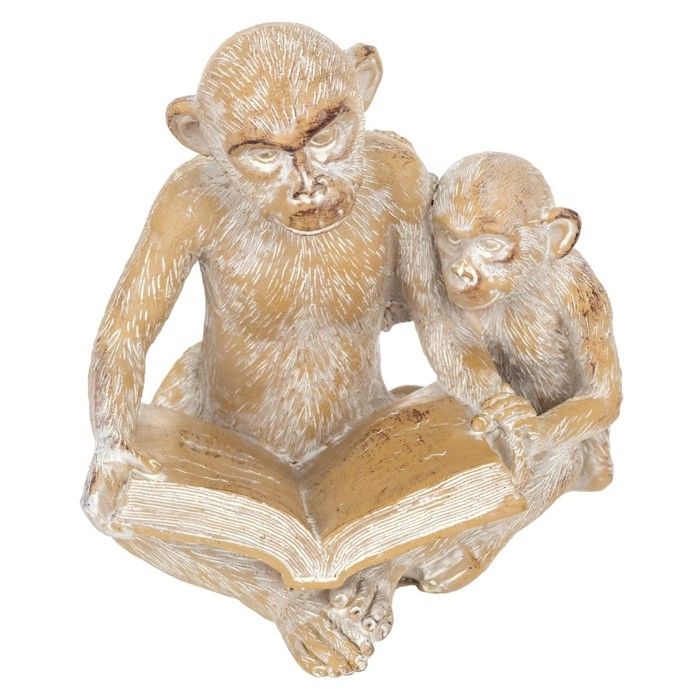 Statuette Singe En Résine Dorée - Amadeus - Collection - 144334
