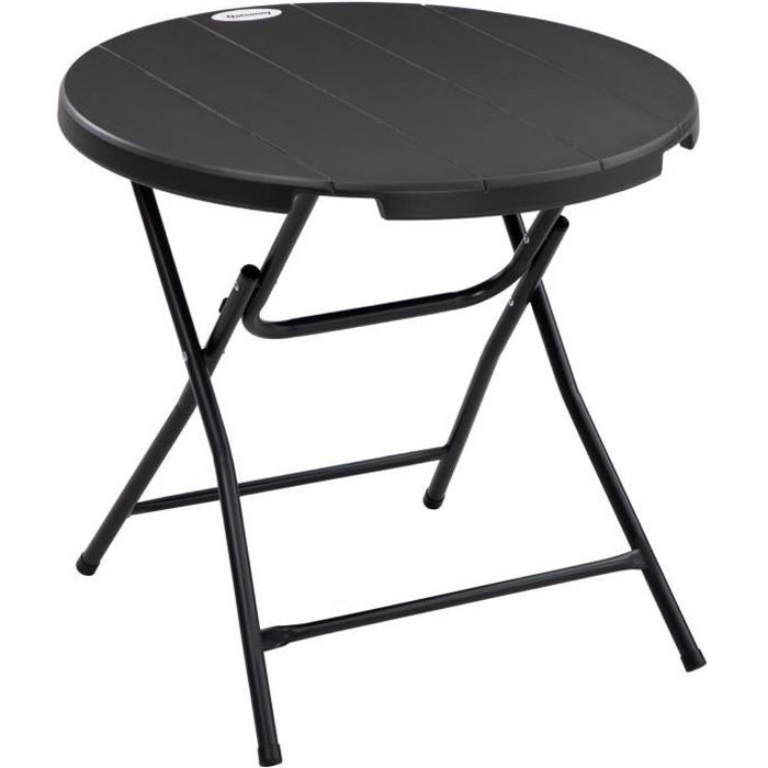 Table pliante en bois 170x50x75/105 cm hauteur réglable Table haute avec  trou pour parasol Table de jardin pliable - Cdiscount Jardin