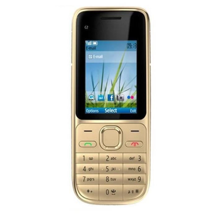 Téléphone mobile Pour Nokia C2-01 - Téléphone 3G 128 Mo couleur or