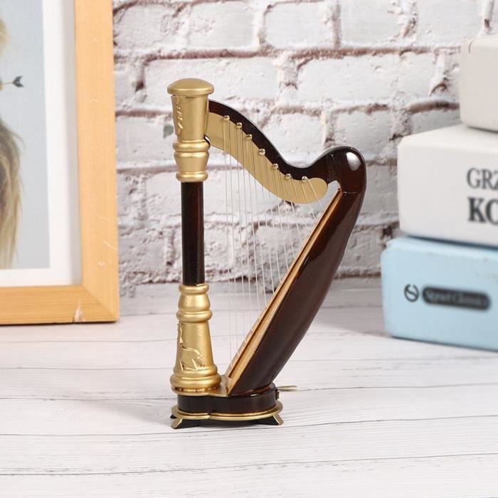Miniature Harpe 9cm Miniature Harpe En Bois Décorative - Modèle Miniature Harpe 9cm Miniature Harpe En Bois Décorative - Modèle