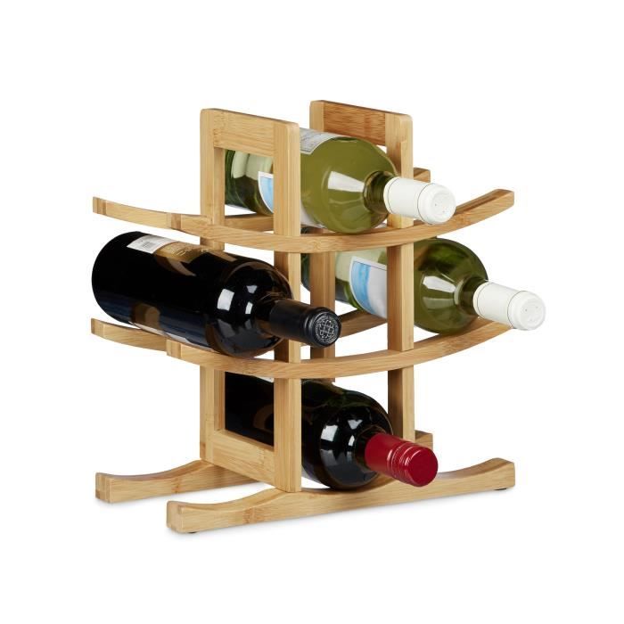 Noir Support vin pour Cuisine et Salon 9 Bouteilles Relaxdays casier à Bouteilles en métal HLP 30,5 x 27,5 x 20 cm